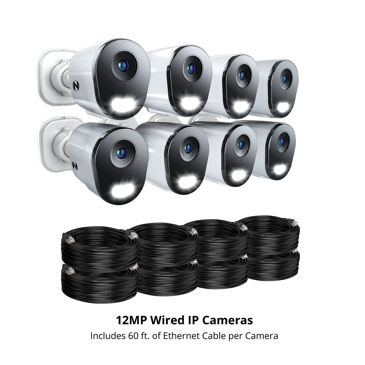 Power over Ethernet 12 Channel 4K+ 12MP NVR Security System with 2TB Hard Drive and 8 Wired IP 4K+ Deterrence Cameras