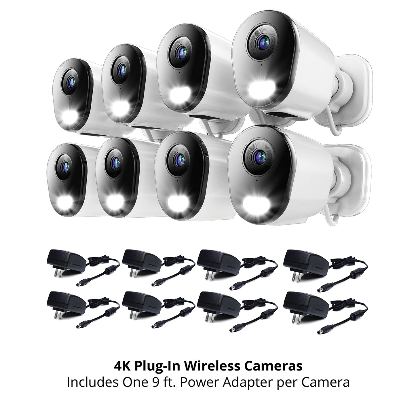 10 Channel 4K Wi-Fi NVR Security System with 2TB Hard Drive and 8 Wi-Fi IP 4K Deterrence Cameras with 2-Way Audio