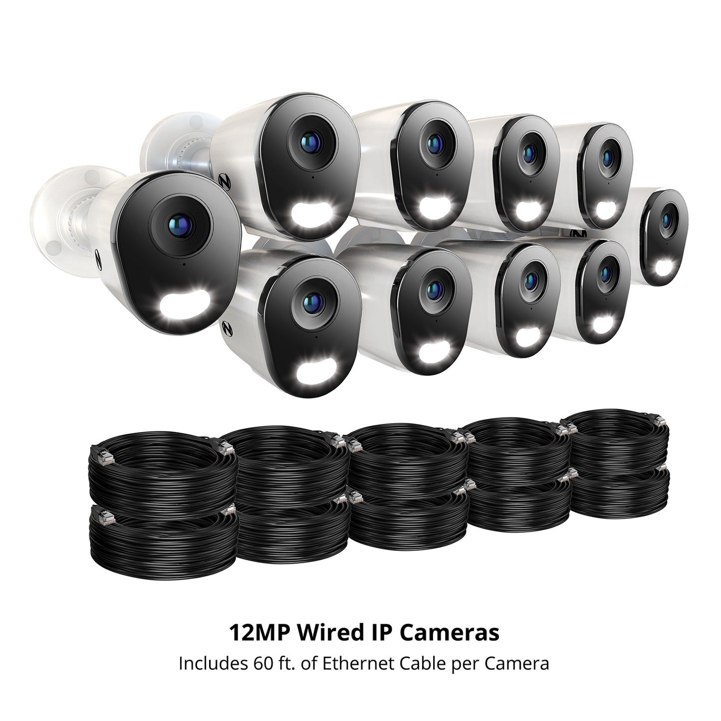 Power over Ethernet 24 Channel 4K+ NVR Security System with 4TB Hard Drive and 10 Wired IP 4K+ Deterrence Cameras with 2-Way Audio