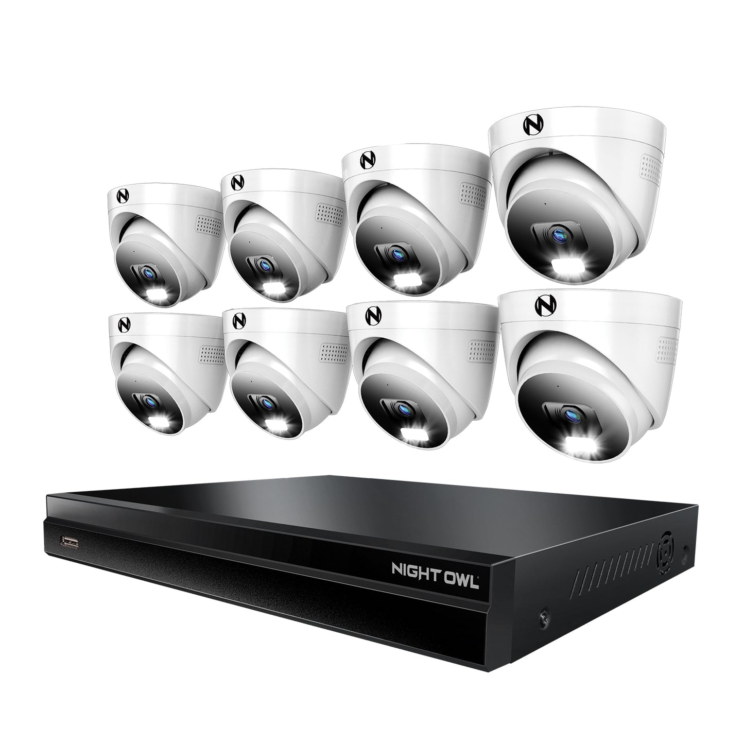 2-Way Audio 32 Channel 12MP NVR with 8TB HDD and 8 Wired IP 4K Deterrence Dome Cameras
