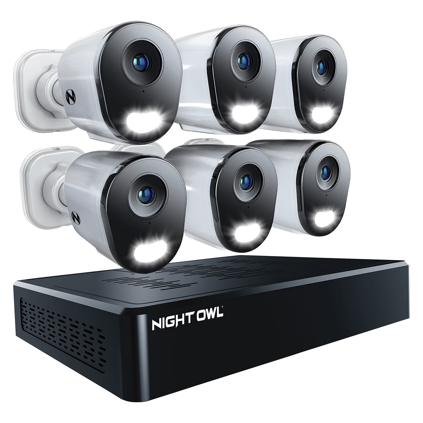Power over Ethernet 12 Channel 4K+ 12MP NVR Security System with 2TB HD and 6 Wired IP 4K+ Deterrence Cameras and 2 Way Audio