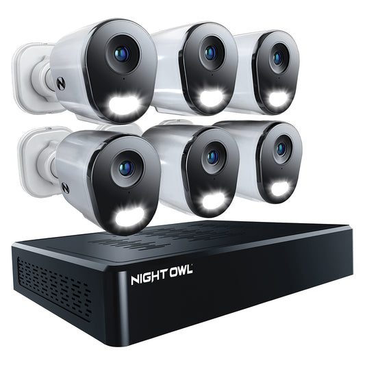 Power over Ethernet 12 Channel 4K+ 12MP NVR Security System with 2TB HD and 6 Wired IP 4K+ Deterrence Cameras and 2 Way Audio