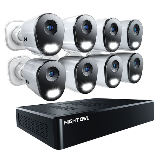 Power over Ethernet 12 Channel 4K+ 12MP NVR Security System with 2TB Hard Drive and 8 Wired IP 4K+ Deterrence Cameras