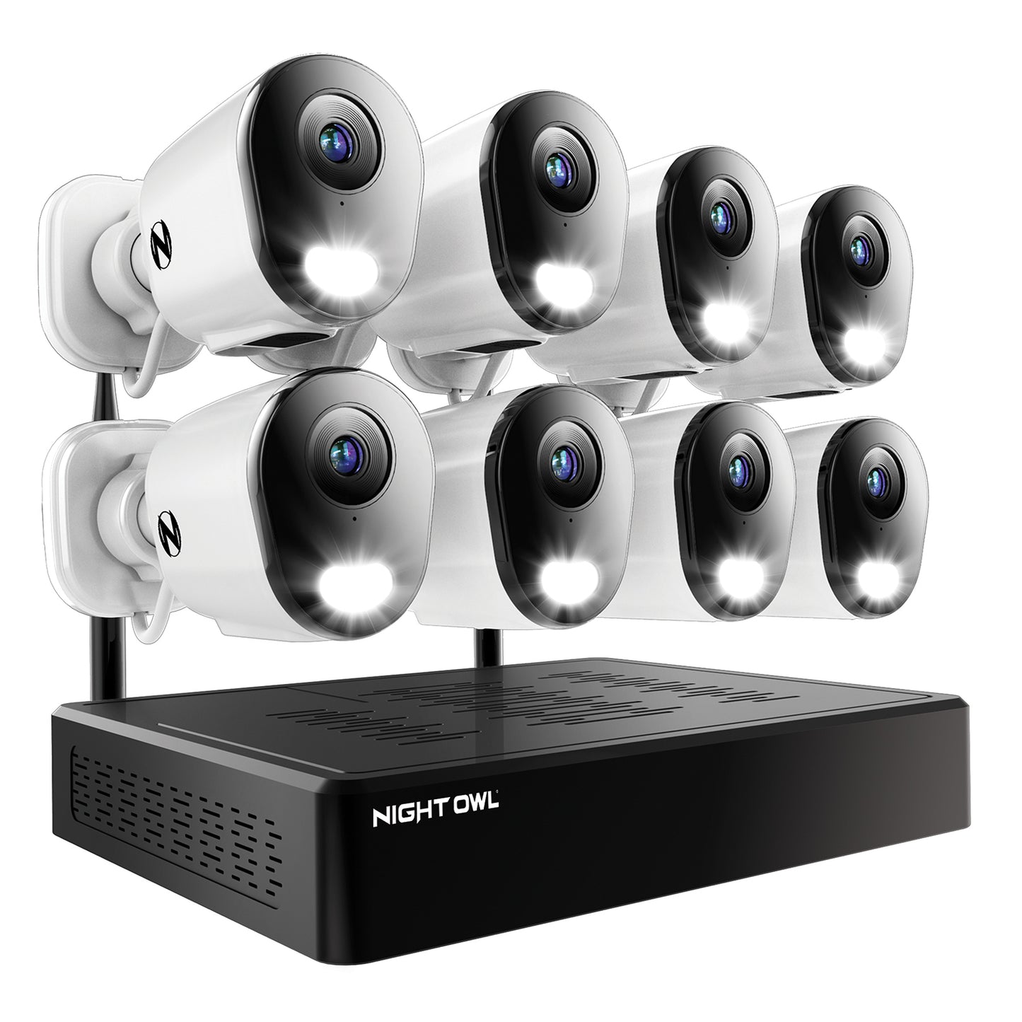 10 Channel 4K Wi-Fi NVR Security System with 1TB Hard Drive and 8 Wi-Fi IP 2K Deterrence Cameras with 2-Way Audio
