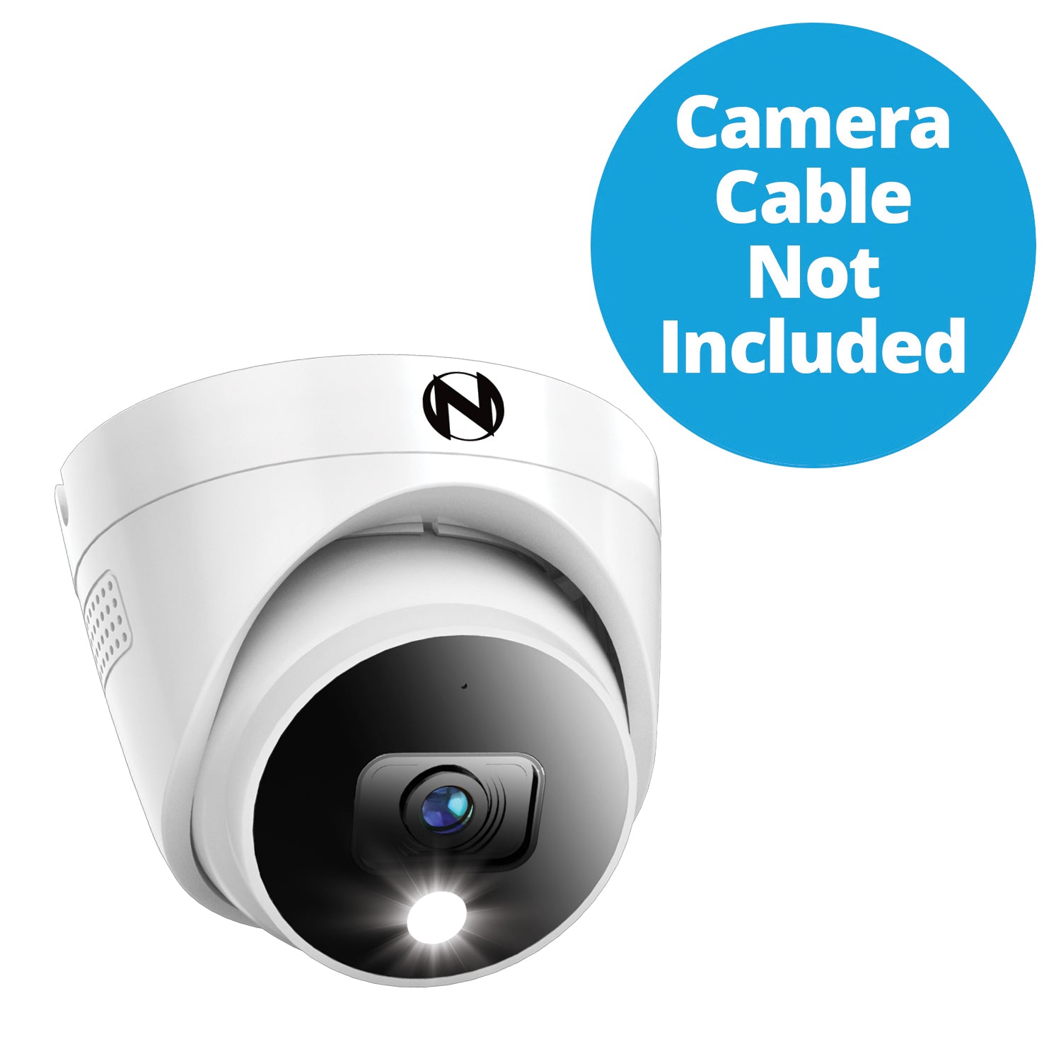 Add On Wired 2K Deterrence Dome Camera with 2-Way Audio White