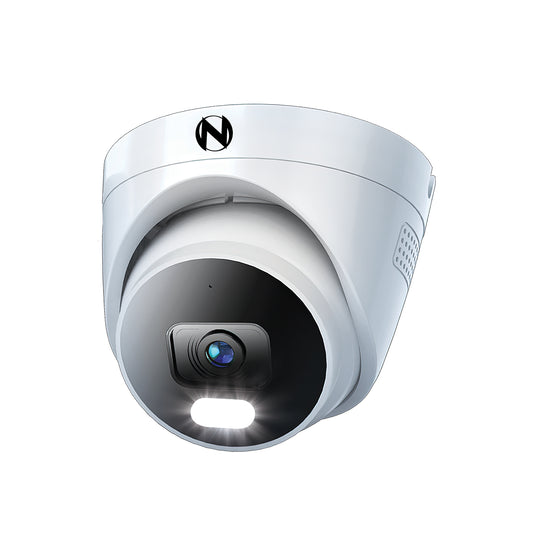 Add On Wired IP 4K+ 12MP Deterrence Dome Camera with 2-Way Audio - 1 Pack - White
