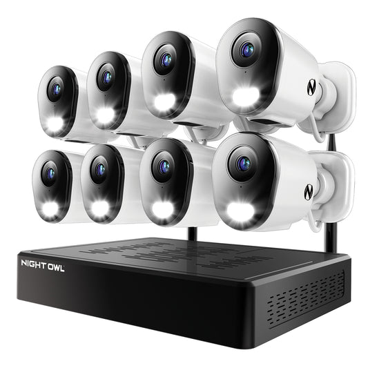 10 Channel 4K Wi-Fi NVR Security System with 2TB Hard Drive and 8 Wi-Fi IP 4K Deterrence Cameras with 2-Way Audio