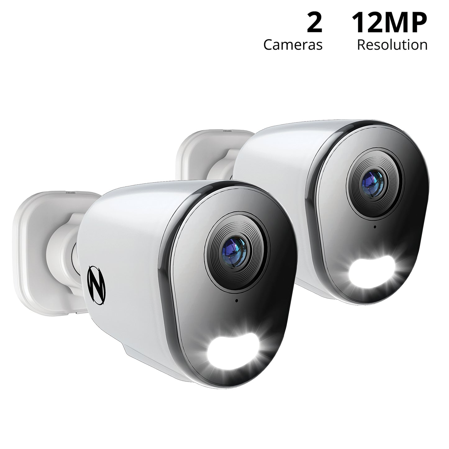 Add On Wired IP 4K+ 12MP Deterrence Camera with 2-Way Audio - 2 Pack - White