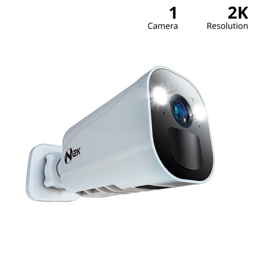 Refurbished Wire Free (Battery) 2K Spotlight Camera with 2-Way Audio and Audio Alerts and Siren - White