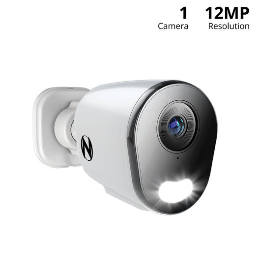 Add On Wired IP 4K+ 12MP Deterrence Camera with 2-Way Audio - 1 Pack - White