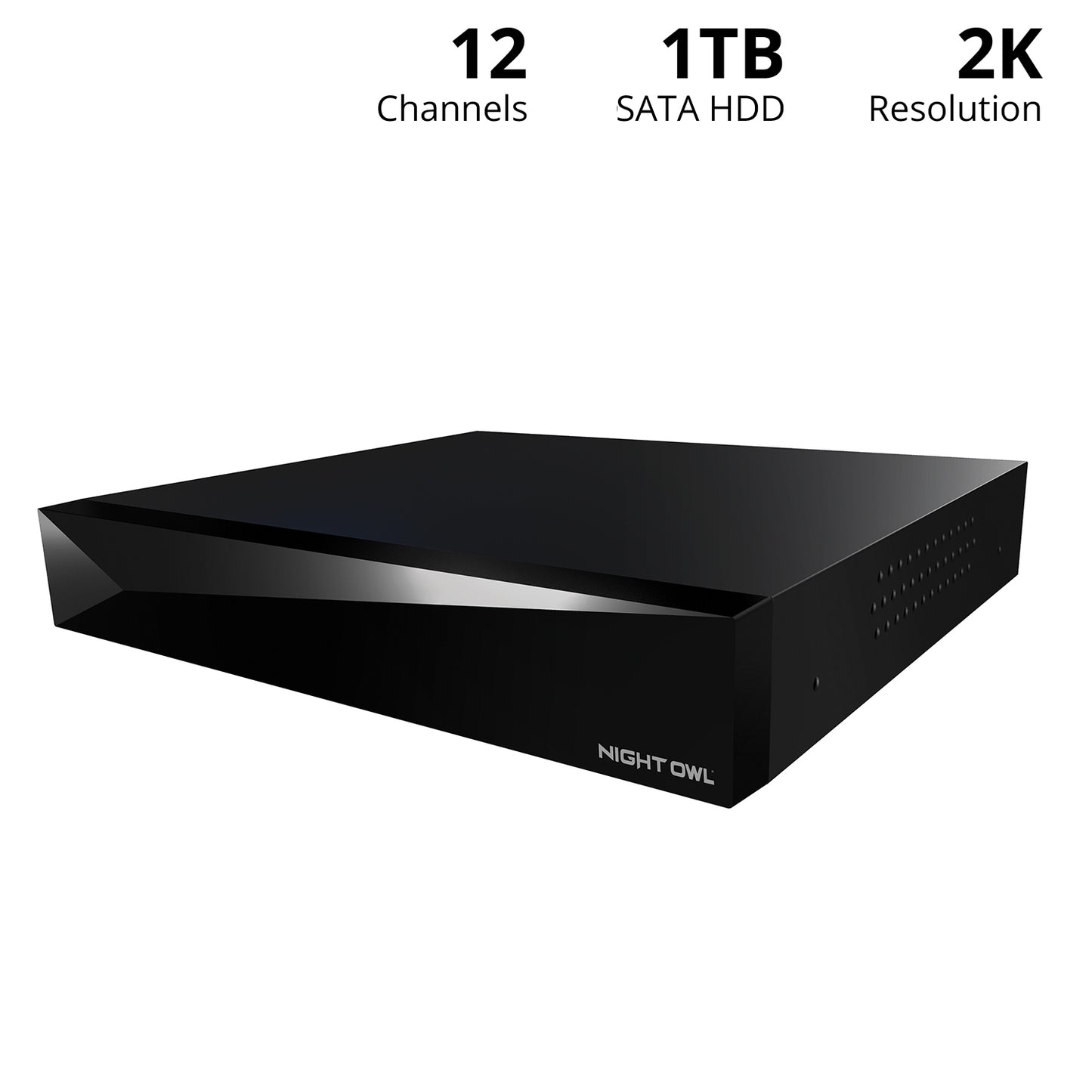 2-Way Audio 12 Channel 2K DVR with 1TB Hard Drive - Add up to 12 Total Devices