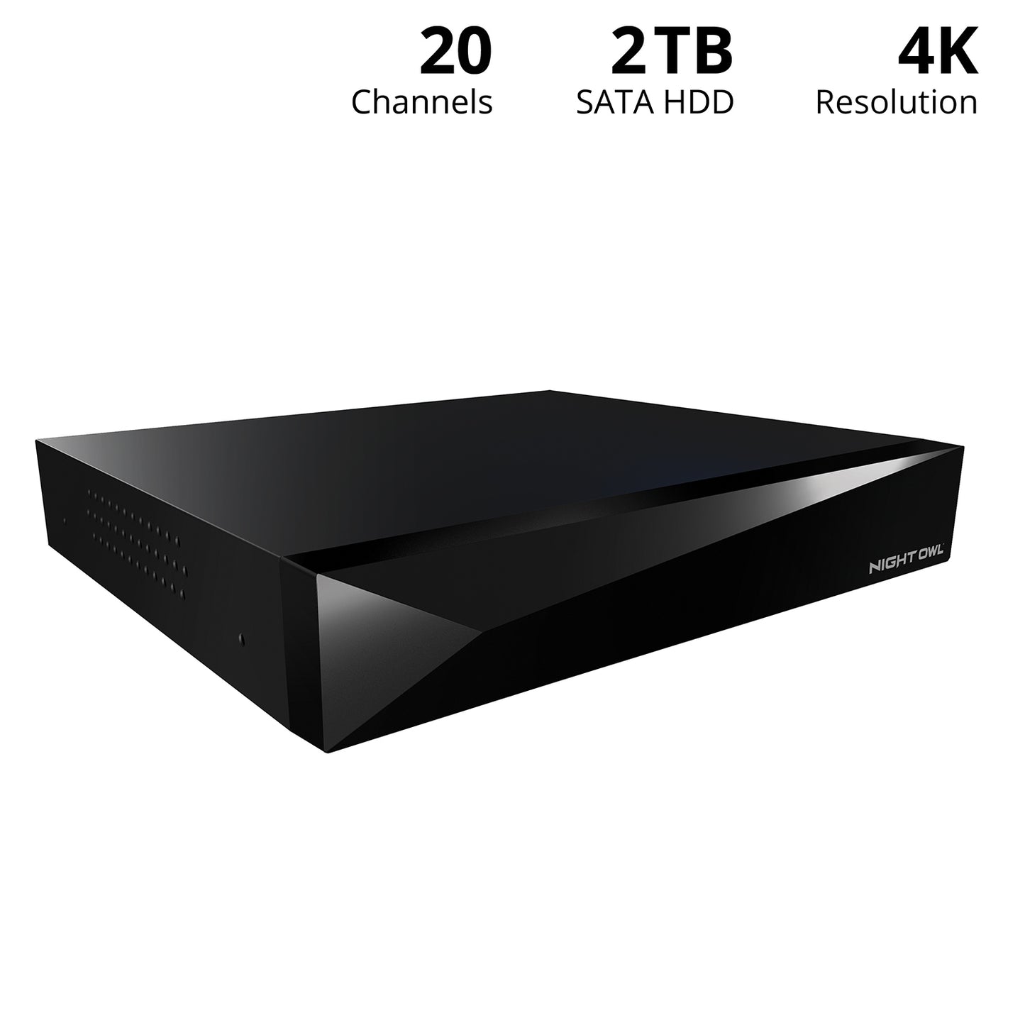 2-Way Audio 20 Channel 4K DVR with 2TB Hard Drive - Add up to 20 Total Devices