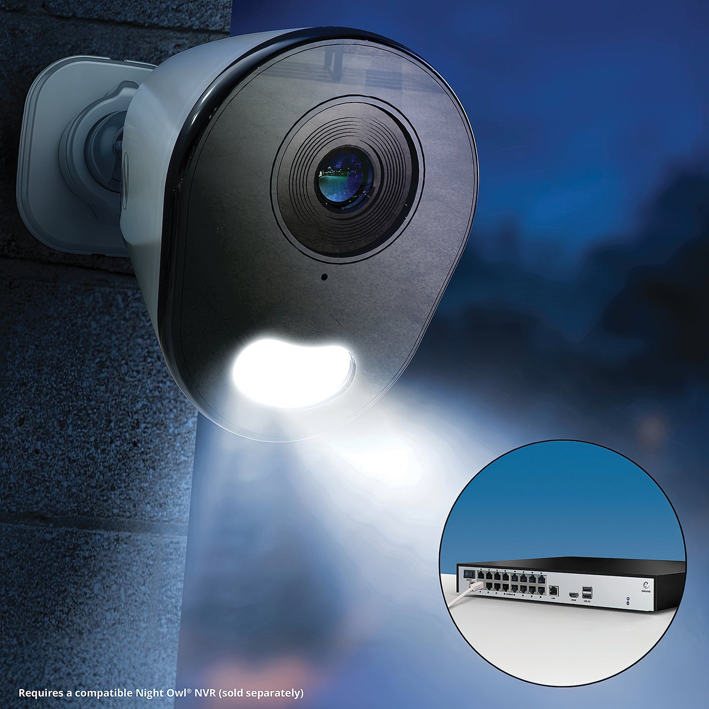 Add On Wired IP 4K+ 12MP Deterrence Camera with 2-Way Audio - 2 Pack - White