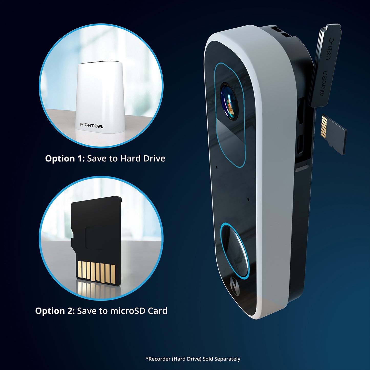 2K Battery Wi-Fi Smart Dual-Powered Video Doorbell - Black