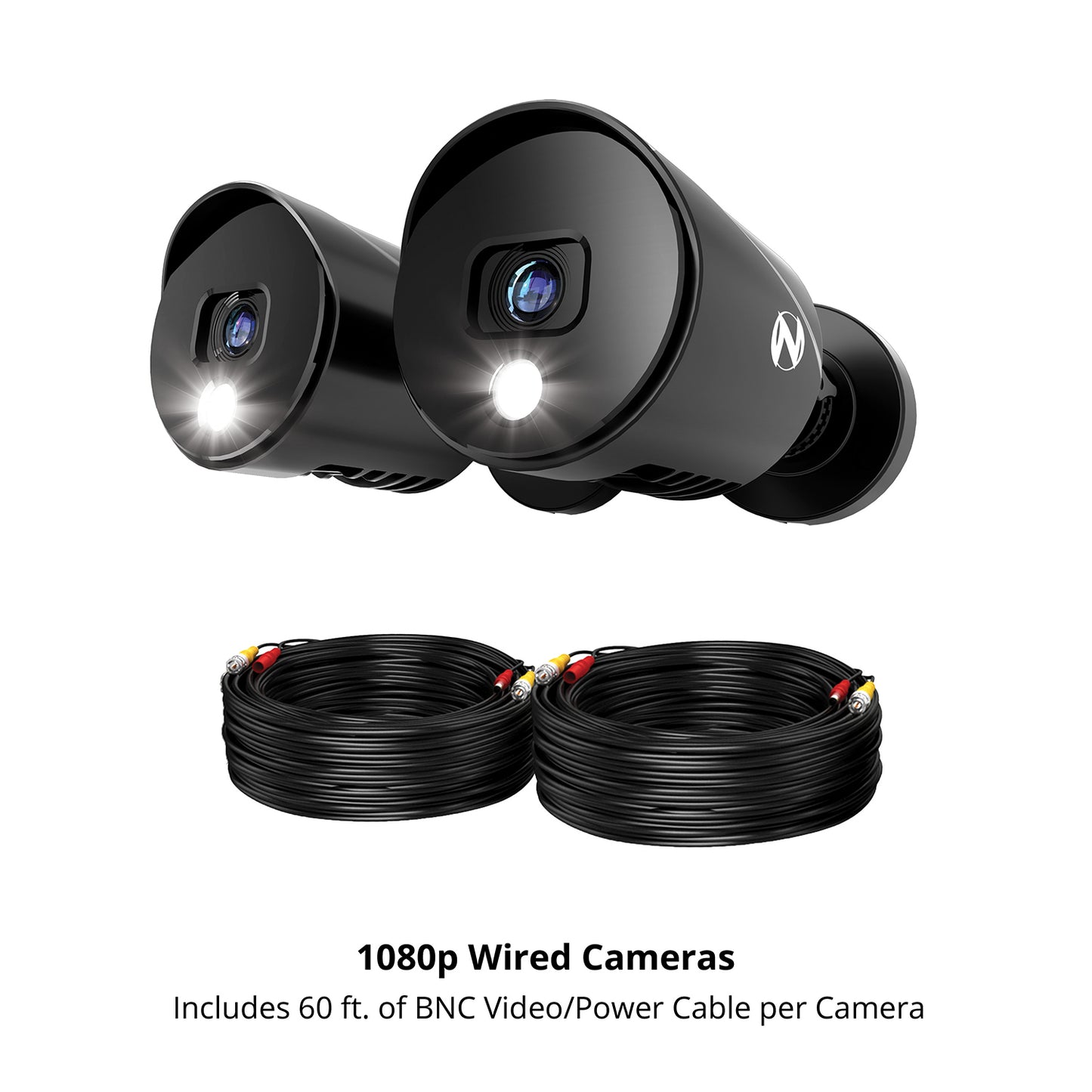 Add On Wired 1080p Deterrence Cameras - 2 Pack - Black