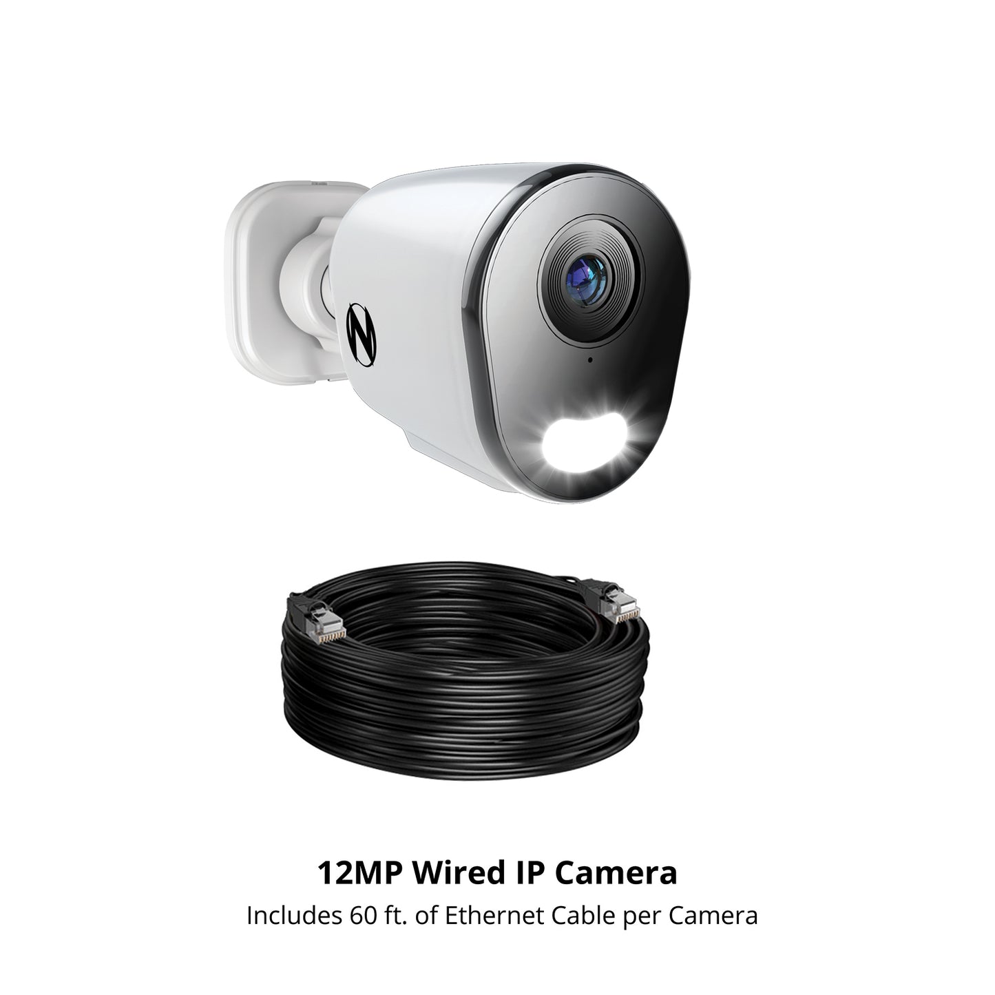 Add On Wired IP 4K+ 12MP Deterrence Camera with 2-Way Audio - 1 Pack - White
