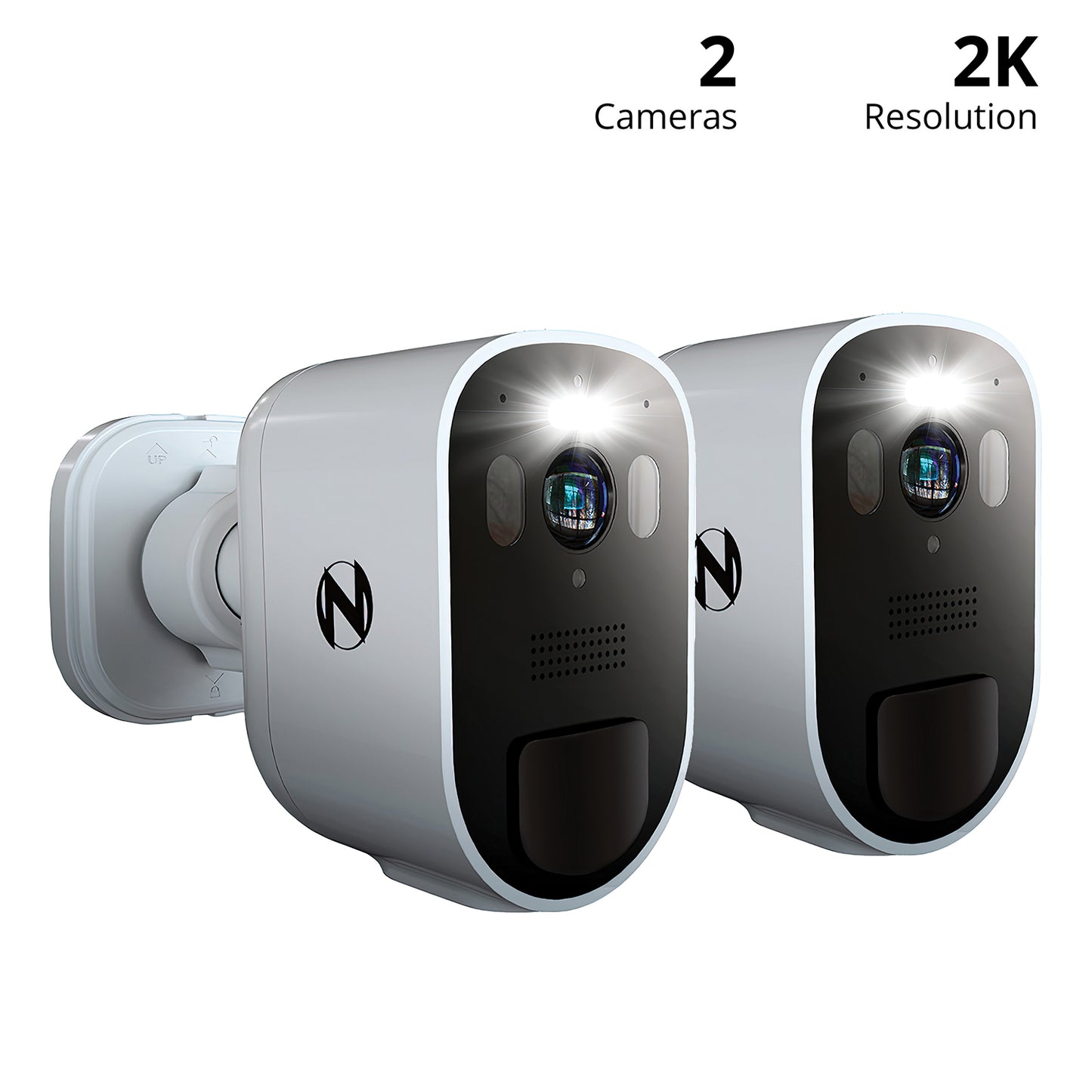 Wire Free 2K Spotlight Camera with 2-Way Audio - 2 Pack - White