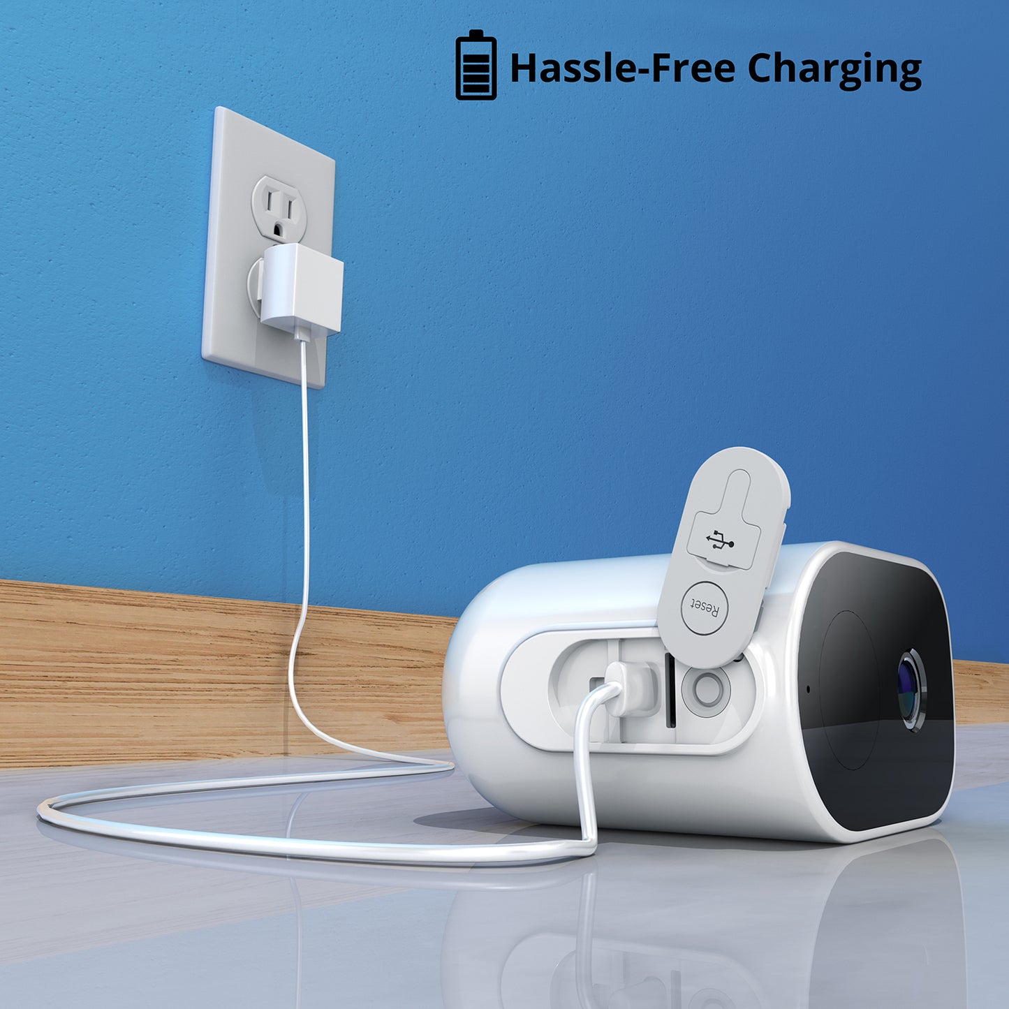 Refurbished Wire Free (Battery) 2K Spotlight Cameras with 2-Way Audio and Audio Alerts and Sirens - 2 Pack - White