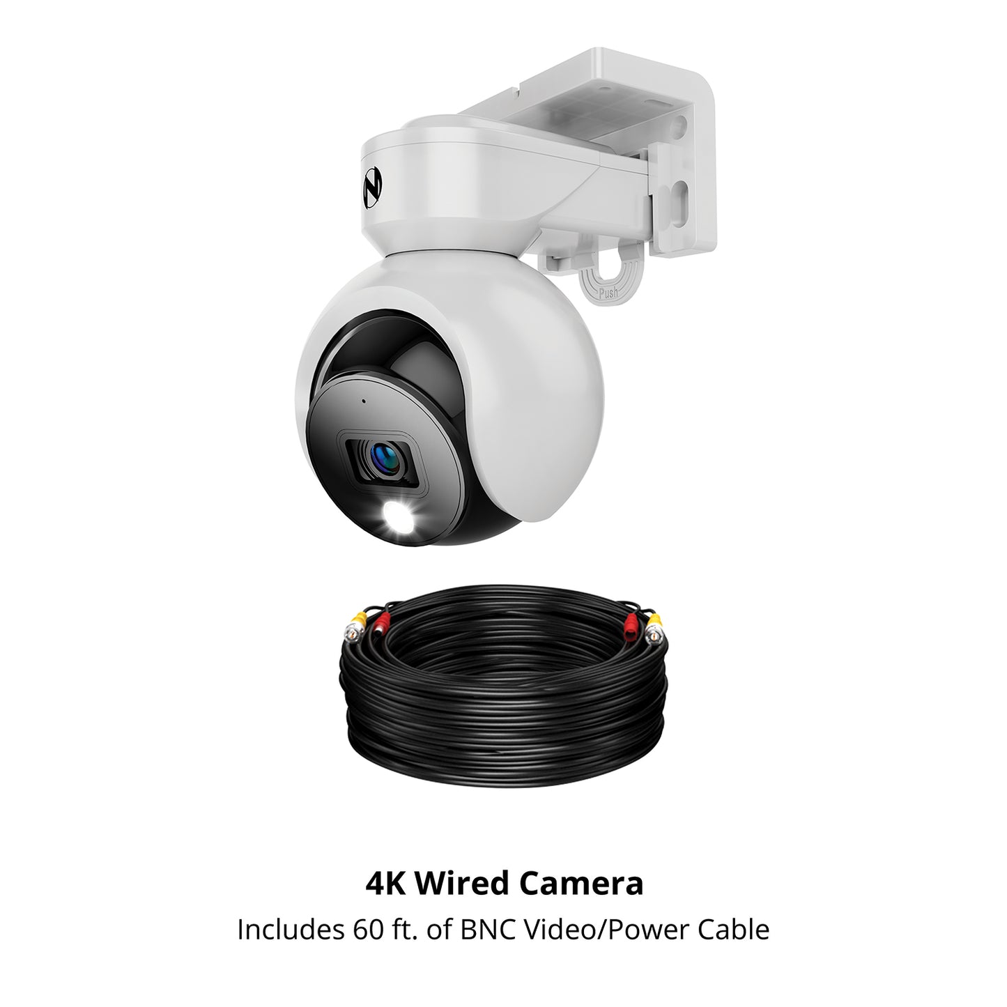 Add On Wired Spotlight Pan and Tilt 4K Deterrence Camera with 2-Way Audio - White