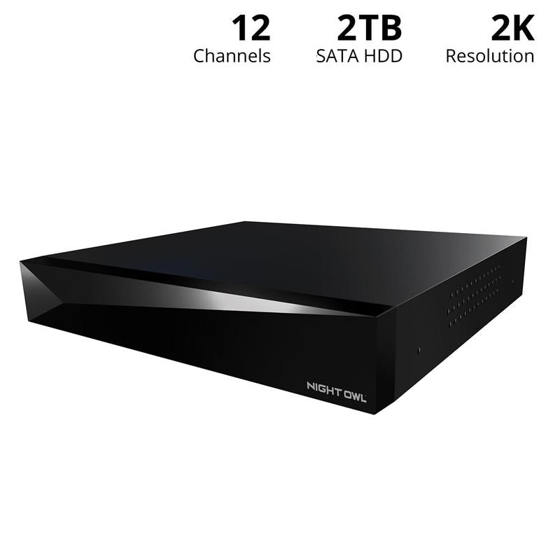 Refurbished 2-Way Audio 12 Channel 2K DVR with 2TB Hard Drive - Add up to 12 Total Devices