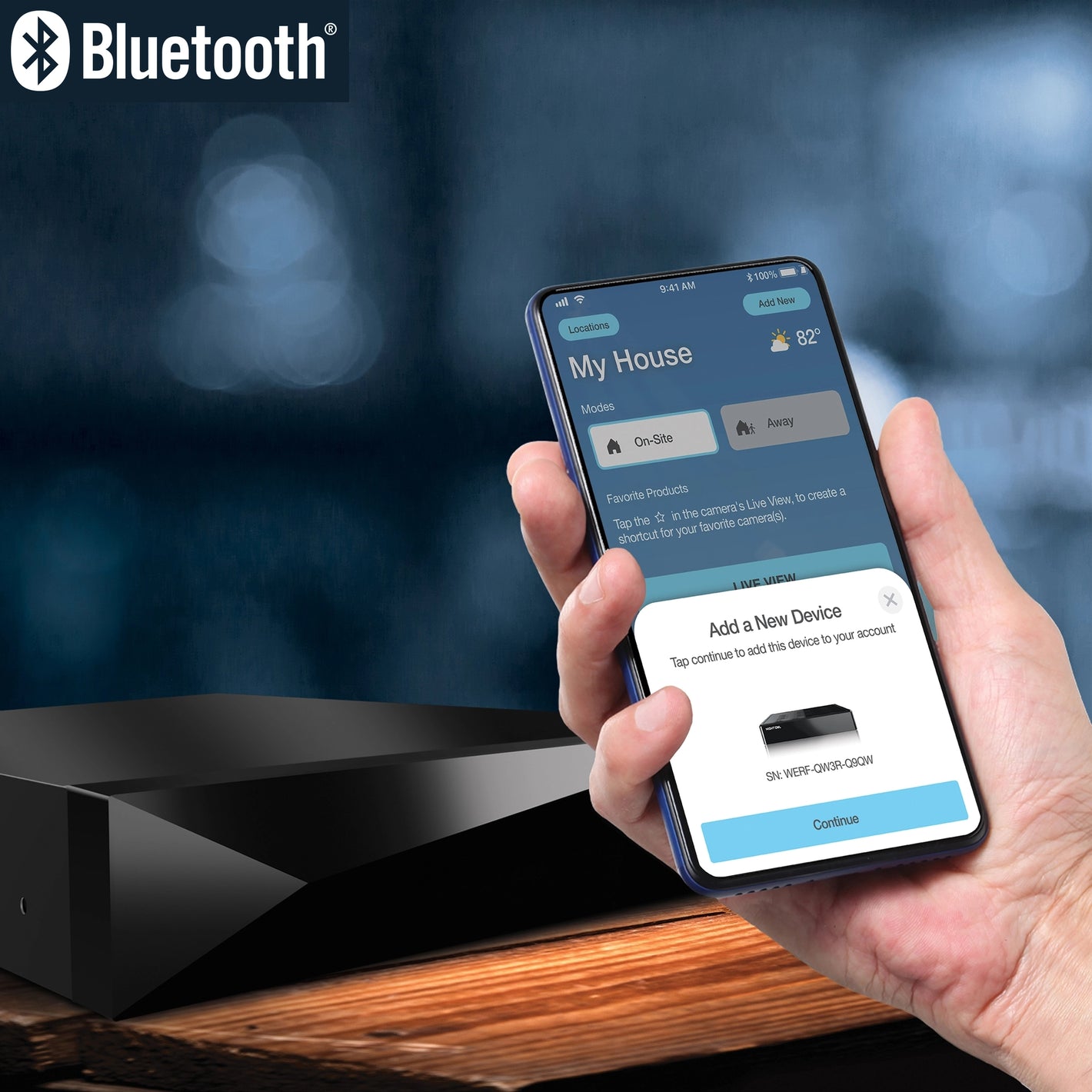 NVR app showing bluetooth capability