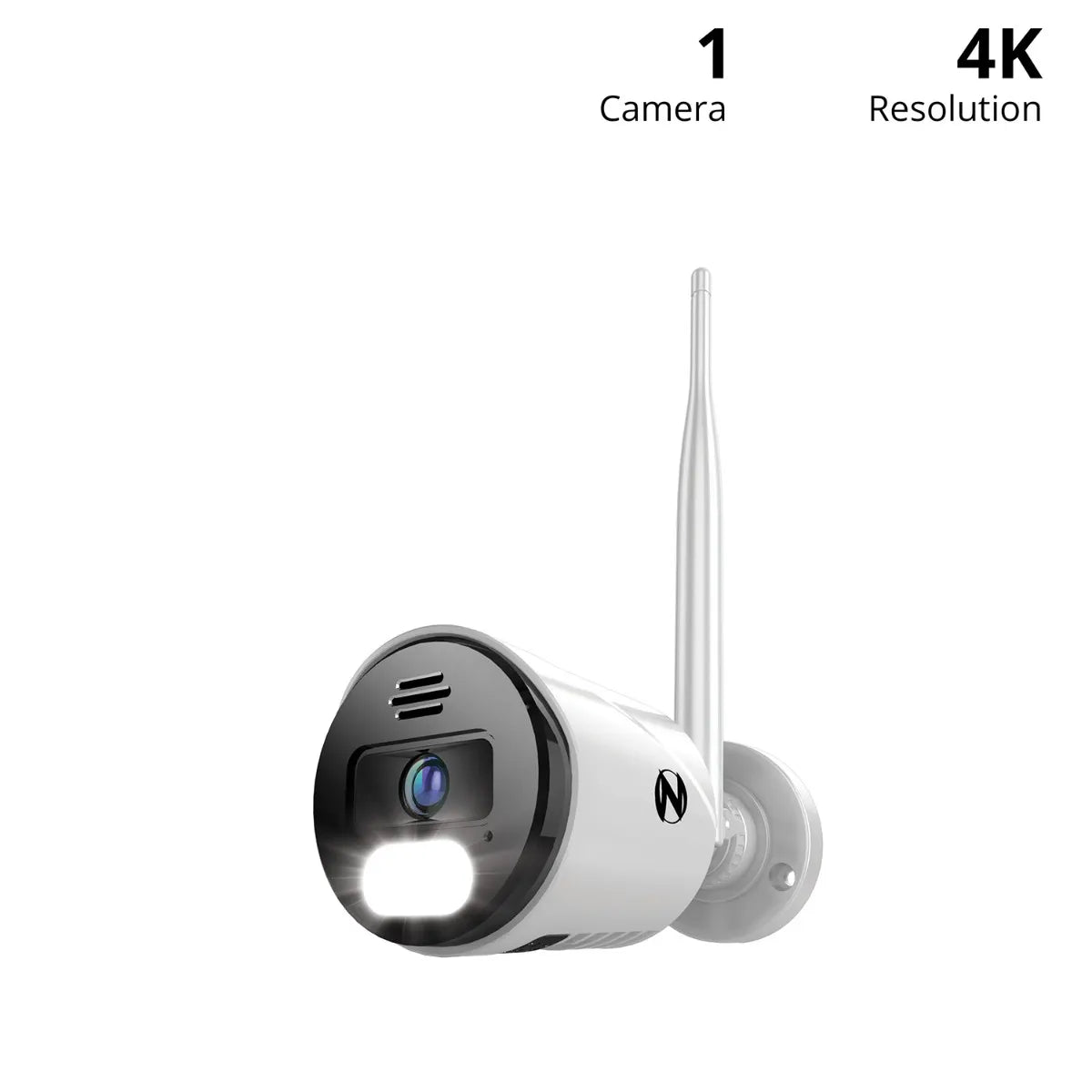 Wi-Fi IP Plug In 4K Spotlight Camera with 2-Way Audio and Audio Alerts and Siren - White