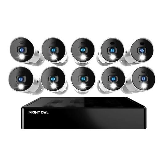 16 Channel 1080p Bluetooth DVR with 1TB Hard Drive and 10 Wired 1080p Spotlight Cameras with Audio Alerts and Sirens