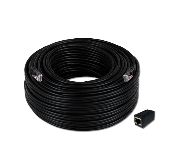 100 ft CAT5E UL Rated Ethernet Cable with RJ45 Coupler Night Owl