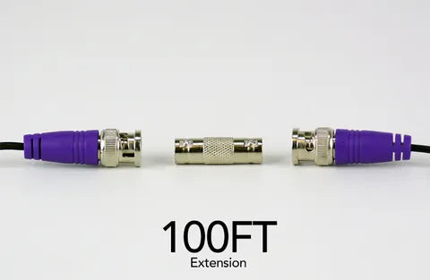 100 ft In-Wall Rated BNC Video-Power Extension Cable with Extension Adapter - 2 Pack