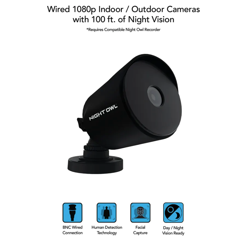 Refurbished Add On Wired 1080p Cameras - 2 Pack - Black