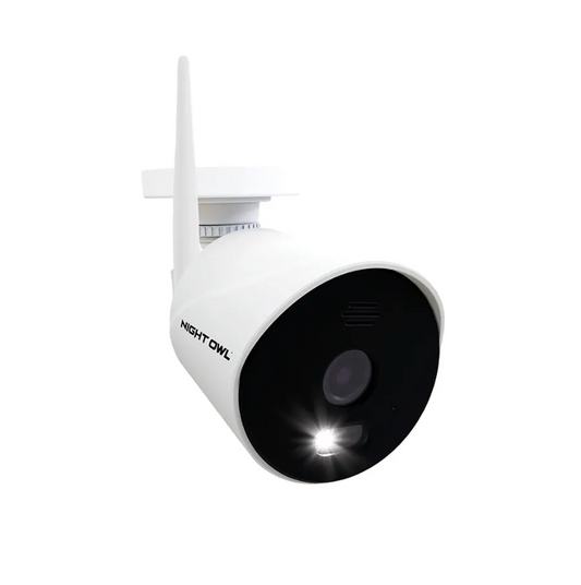 Wi-Fi IP Plug In 1080p Spotlight Camera with 2-Way Audio and Audio Alerts and Siren - White