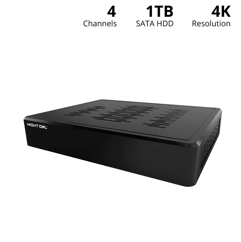 4 Channel 4K Bluetooth DVR with 1TB Hard Drive - Add up to 8 Total Devices