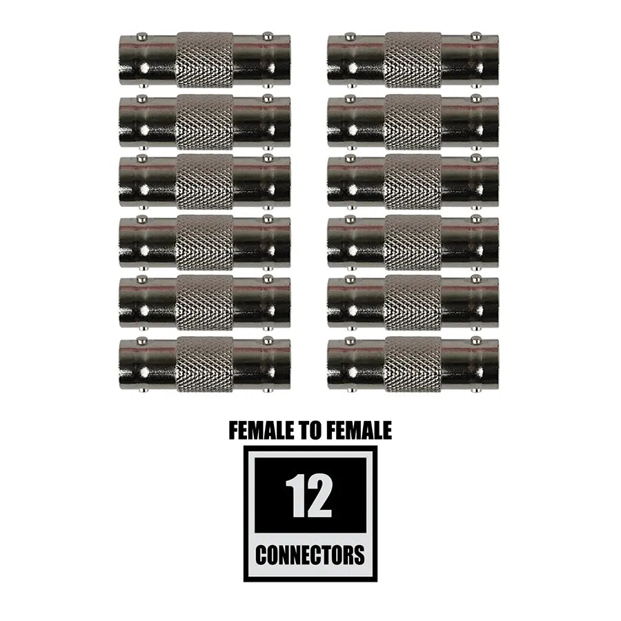 BNC-BNC Cable Connectors - 12 Pack