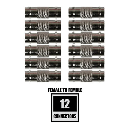 BNC-BNC Cable Connectors - 12 Pack