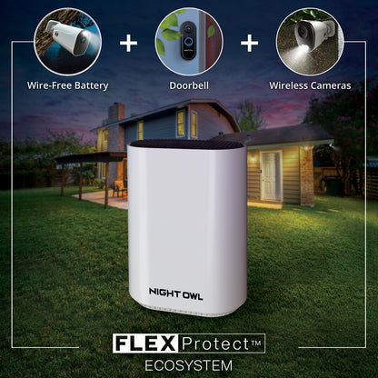Expandable Wi-Fi Security Hub with 64GB microSD Card and 4 Wire Free Solar 2K Deterrence Cameras