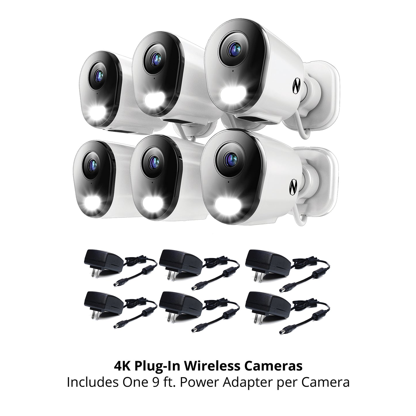 Refurbished 10 Channel 4K Wi-Fi NVR Security System with 2TB Hard Drive and 6 Wi-Fi IP 4K Deterrence Cameras with 2-Way Audio