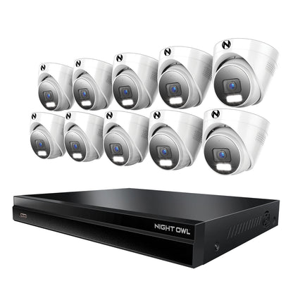 2-Way Audio 32 Channel 12MP NVR with 16TB HDD and 10 Wired IP 12MP Deterrence Dome Cameras