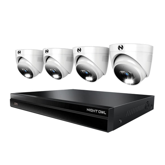 2-Way Audio 32 Channel 12MP NVR with 4TB HDD and 4 Wired IP 4K Deterrence Dome Cameras