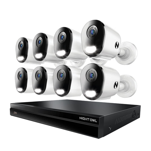 2-Way Audio 32 Channel 12MP NVR with 8TB HDD and 8 Wired IP 4K Deterrence Cameras