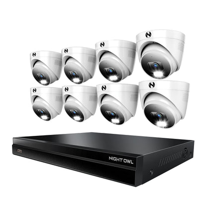 2-Way Audio 32 Channel 12MP NVR with 8TB HDD and 8 Wired IP 4K Deterrence Dome Cameras