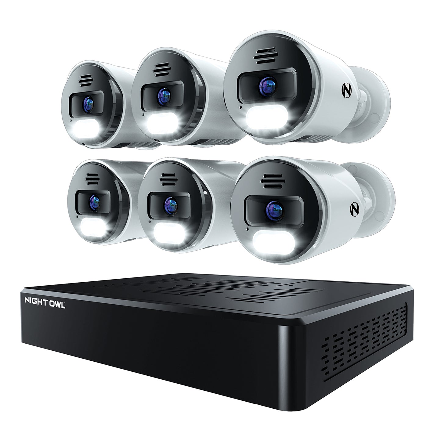 Power over Ethernet 12 Channel NVR Security System with 2TB Hard Drive and 6 Wired IP 4K Deterrence Cameras