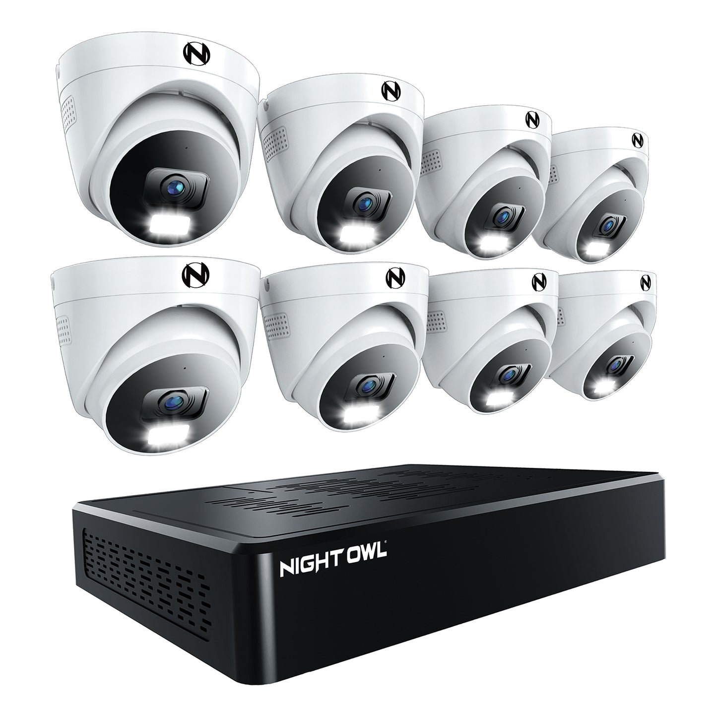 Power over Ethernet 12 Channel 4K+ NVR Security System with 2TB Hard Drive and 8 Wired IP 4K+ Deterrence Dome Cameras