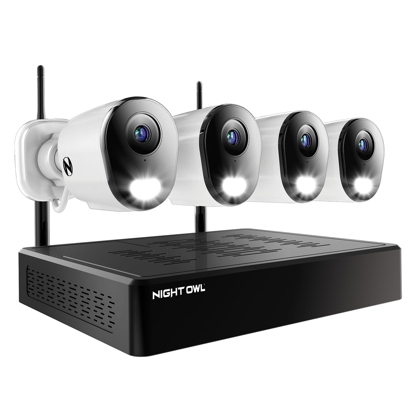10 Channel 4K Wi-Fi NVR Security System with 1TB Hard Drive and 4 Wi-Fi IP 2K Deterrence Cameras with 2-Way Audio