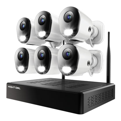 10 Channel 4K Wi-Fi NVR Security System with 1TB Hard Drive and 6 Wi-Fi IP 4K Deterrence Cameras with 2-Way Audio