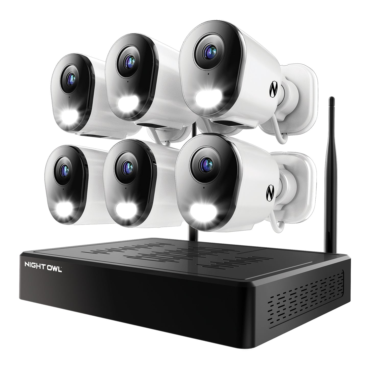 Refurbished 10 Channel 4K Wi-Fi NVR Security System with 2TB Hard Drive and 6 Wi-Fi IP 4K Deterrence Cameras with 2-Way Audio