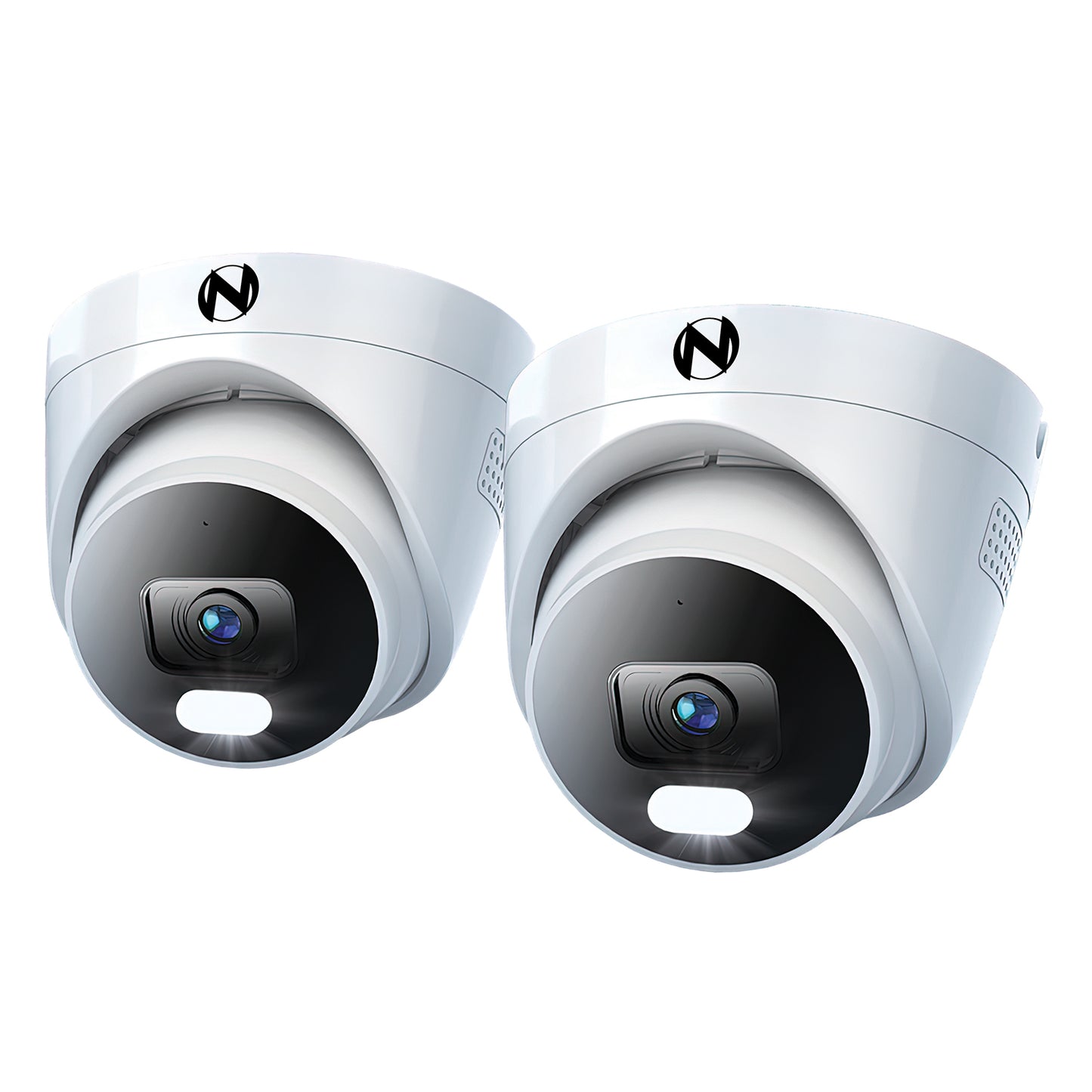 Add On Wired IP 12MP Deterrence Dome Camera with 2-Way Audio - 2 Pack - White