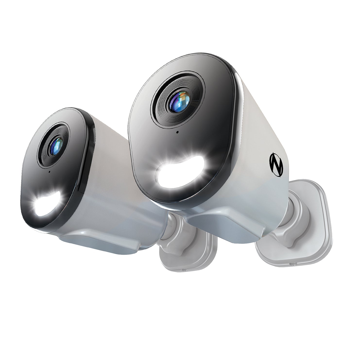 Add On Wired IP 4MP Deterrence Camera with 2-Way Audio - 2 Pack - White