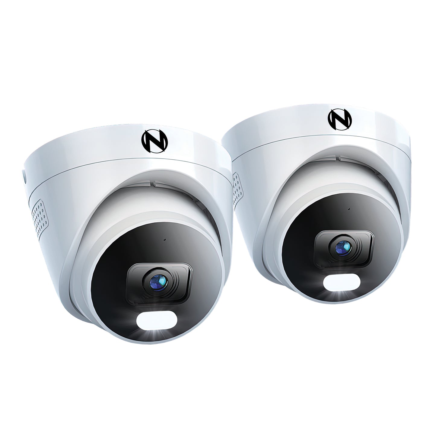 Add On Wired IP 4MP Deterrence Dome Camera with 2-Way Audio - 2 Pack - White