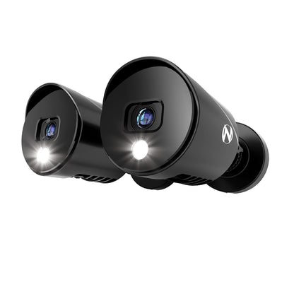 Refurbished Add On Wired 1080p Deterrence Cameras - 2 Pack - Black