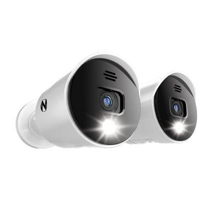 Refurbished Add On Wired 4K Spotlight Cameras with Audio Alerts and Sirens - 2 Pack - White